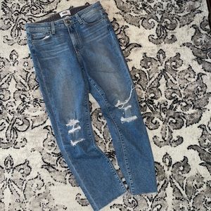 Paige denim Jacqueline straight distressed jeans